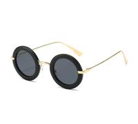 Lunettes de soleil rondes rétro pour femmes, style populaire, lunettes de spectacle à la mode, nuances de personnalité uniques, Noir , Taille unique