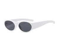 Lunettes de soleil rondes rétro pour homme et femme - Monture circulaire - Lunettes disco blanches légères pour voyage, conduite, activités de plein air