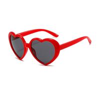 Lunettes de soleil rouges en forme de cœur, lunettes de soleil polarisées tendance des années 90 pour homme et femme rétro en forme de cœur, lunettes de soleil vintage colorées pour fête en plein air,