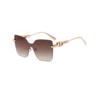 Lunettes de soleil sans monture avec protection UV pour homme et femme - Monture en métal - Nuances dégradées, C4., Taille unique