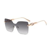 Lunettes de soleil sans monture avec protection UV pour homme et femme - Monture en métal - Nuances dégradées, C3., Taille unique