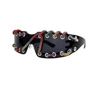 Lunettes de soleil sans monture des années 2000 - Protection UV400 - Cordon enveloppant - Pour diverses occasions et styles féminins - Sans monture