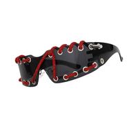 Lunettes de soleil sans monture des années 2000, protection UV400, cordon enveloppant, pour diverses occasions et styles pour femmes, lunettes de soleil de fête