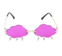 Lunettes de soleil sans monture Lunettes de soleil avec forme de et flash Nouveauté aviateur pour femmes Ma Plein air Plage, Violet,