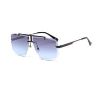 Lunettes de soleil sans monture, mode haut de gamme pour hommes, crème solaire à monture carrée tendance, C8 noir gris bleu, A