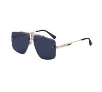 Lunettes de soleil sans monture, mode haut de gamme pour hommes, crème solaire à monture carrée tendance, C1 Or Tout Noir, A