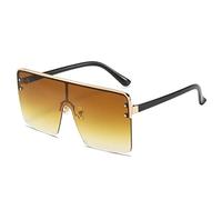 Lunettes de soleil sans monture pour femme - Une pièce surdimensionnée - Grandes lunettes de soleil dégradées UV400, 3, Taille unique
