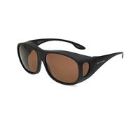 Lunettes de soleil Solarshield enveloppantes 'Fits-Over' ou porter seules avec monture noire et lentille en cuivre (meilleure pour la conduite) avec étui souple.