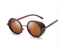 Lunettes de Soleil Steampunk Premium Rétro Femmes Hommes Round Rave Gothique Vintage Rivet Style Victorien Cyber Soudage Cosplay