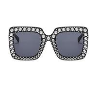 Lunettes De Soleil Strass - Uv400 Protection Surdimensionnée Surdimensionnée Squle Bling Crystal Lunes, Square Bling Diamond Loisses, Retro Vintage Avec Un Cadre Épais | Accessoire À La Mode