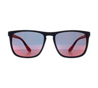 Lunettes De Soleil Superdry Shockwave 189 Caoutchoutées Bleu Rouge Miroir