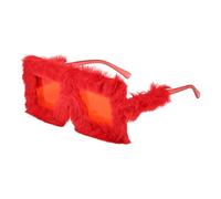 Lunettes de soleil surdimensionnées légères pour anniversaire de fille, verres polarisés en peluche, monture en fourrure, protection des yeux Hip Hop, lunettes de soleil en peluche