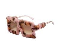 Lunettes de soleil surdimensionnées légères pour anniversaire de fille, verres polarisés en peluche, monture en fourrure, protection des yeux Hip Hop, lunettes de soleil en peluche