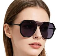 Lunettes de soleil surdimensionnées, lunettes vintage carrées à double pont | Protection solaire pour les journées à la plage, la conduite, la pêche, le golf, les voyages d'été, les vacances