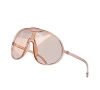 Lunettes de soleil surdimensionnées pour femmes hommes mode bouclier lunettes de soleil 400 lunettes Kgj304, beige, 15.5x7cm