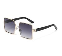 Lunettes de soleil surdimensionnées pour femmes vintage en métal lunettes de soleil hommes nuances rétro lunettes de vue à dessus plat UV400, Noir , Taille unique