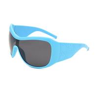 Lunettes de soleil surdimensionnées une pièce pour femmes et hommes, style vintage, style hip-hop, dégradé, pour la conduite, rouge et gris, 1 pièce