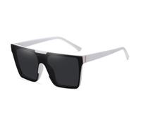 Lunettes de soleil tendance 2026 monobloc pour homme et femme, Cadre blanc gris, Taille unique