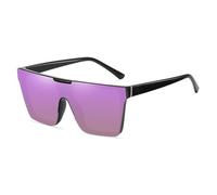 Lunettes de soleil tendance 2026 monobloc pour homme et femme, Cadre noir violet, Taille unique