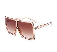 Lunettes de soleil tendance à grand cadre pour hommes et femmes, lunettes de soleil carrées rétro pour vacances, décoration de plage (couleur : A1907, taille unique)