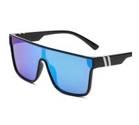 Lunettes de soleil tendance à grande monture, design monobloc, True Film Eyewear, classiques, pour l'extérieur, la plage, UV400, vert, 1