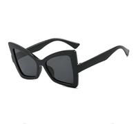 Lunettes de soleil tendance à monture surdimensionnée pour femmes et hommes, verres solaires de luxe pour l'été, pour les voyages, les fêtes, la conduite, UV400 (noir et gris)