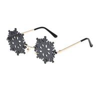 Lunettes de soleil tendance colorées en forme de flocon de neige sans monture pour filles en bord de mer pour prendre des photos, Noël, camping, décorations pour femmes en vrac transparentes