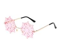 Lunettes de soleil tendance colorées en forme de flocon de neige sans monture pour filles en bord de mer pour prendre des photos, Noël, camping, décorations pour femmes en vrac transparentes