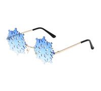 Lunettes de soleil tendance colorées en forme de flocon de neige sans monture pour filles en bord de mer pour prendre des photos, Noël, camping, décorations pour femmes en vrac transparentes