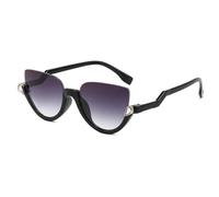 Lunettes de soleil tendance demi-monture œil de chat de luxe diamant pour femmes dégradé miroir lunettes vintage hommes anti-Blu-Ray monture