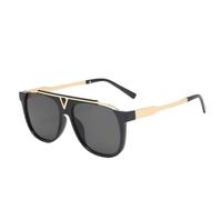 Lunettes de soleil tendance en forme de V - Large monture - Tendance - Rétro - Pour homme, 01, A