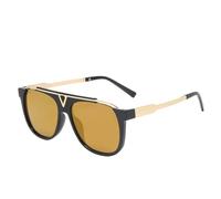 Lunettes de soleil tendance en forme de V - Large monture - Tendance - Rétro - Pour homme, 06, A