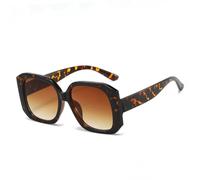 Lunettes de soleil tendance pour femme - Couleur violette - Couleur gelée - UV400, Thé léopard, Taille unique