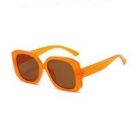 Lunettes de soleil tendance pour femme - Couleur violette - Couleur gelée - UV400, Thé orange, Taille unique