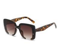 Lunettes de soleil tendance pour femmes et hommes - Monture surdimensionnée - Nuances UV400, thé léopard, taille unique 2026