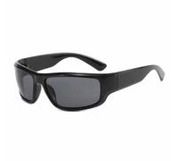 Lunettes de soleil tendance pour le cyclisme, le sport, les femmes, les punks, les rétro, les steampunk, les hommes, verres argentés, protection UV400 (noir et gris)