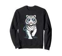 Lunettes de soleil tigre blanc cool rétro élégant Big Cat Wild Life Sweatshirt