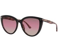 Lunettes de soleil Tom Ford FT 0915 Isabella- 02 05F noir brillant et rose Havana/Gradien, Tortue noire brillante sur rose/logo doré/dégradé de rose - 05f, taille 56