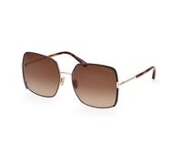 Lunettes de Soleil Tom Ford RAPHAELA FT 1006 60/18/135 SHINY DARK BROWN/BROWN SHADED métal femme