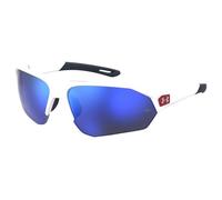 Lunettes de Soleil - UNDER ARMOUR - UA 0001/G/S - MATTE WHITE/BLUE - OLEOPHOBIC - Unisexe