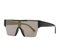 Lunettes de soleil une pièce à monture surdimensionnée pour femmes et hommes, monture pour sports de plein air, randonnée, cyclisme, coupe-vent (noir et or)