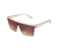 Lunettes de soleil une pièce avec visière de protection solaire pour conduite punk à la mode avec grande monture pour homme et femme, Thé au champagne, 148*143*53mm