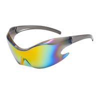 Lunettes de soleil une pièce Y2K enveloppantes Steampunk, lunettes de soleil de sport punk pour femmes et hommes, UV400, rouge miroir