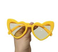 Lunettes de soleil unisexe en forme de cœur avec monture en polycarbonate | Lunettes de soleil unisexes en forme de cœur, monture en polycarbonate blanc uni, verres fumés foncés