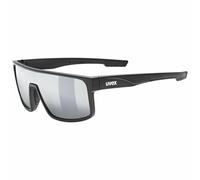 uvex Lgl 51 - Lunettes de Soleil pour Hommes et Femmes - Effet Miroir - Catégorie de Filtre 3 - Black Matt/Silver - One Size