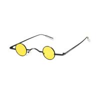 Lunettes de soleil UV400 | Verres colorés, monture ultra-petite | Pour femmes et hommes, sports de plein air et conduite (noir et jaune)