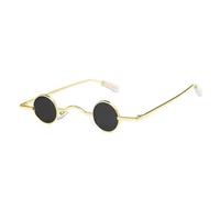 Lunettes de soleil UV400 | Verres colorés, monture ultra-petite | Pour femmes et hommes, sports de plein air et conduite (doré et gris)