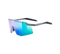 uvex pace stage - lunettes de sport pour adults - protection à 100% contre les UVA, UVB et UVC - anti-buée - grey matt/mir.green - one size