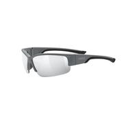 uvex Sportstyle 215 - Lunettes de Sport pour Hommes et Femmes - Effet Miroir - Confort et Maintien Parfait Sans Points de Pression - Grey Matt/Ltm, Silver - One Size