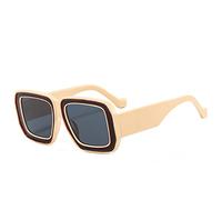 Lunettes de soleil vintage double couleur pour femmes hommes mode designer lunettes de soleil dames tendance nuances UV400 lunettes, beige, Other